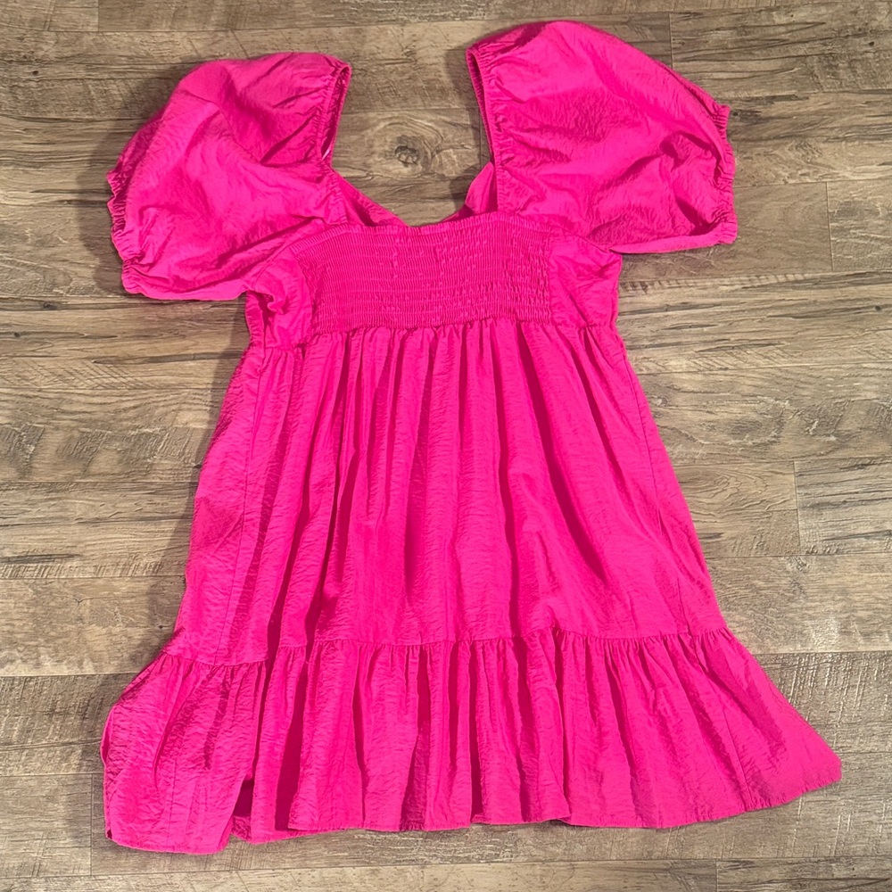 Nine West Pink Puff Sleeve Casual Dress - Size XL - Picture 9 of 12